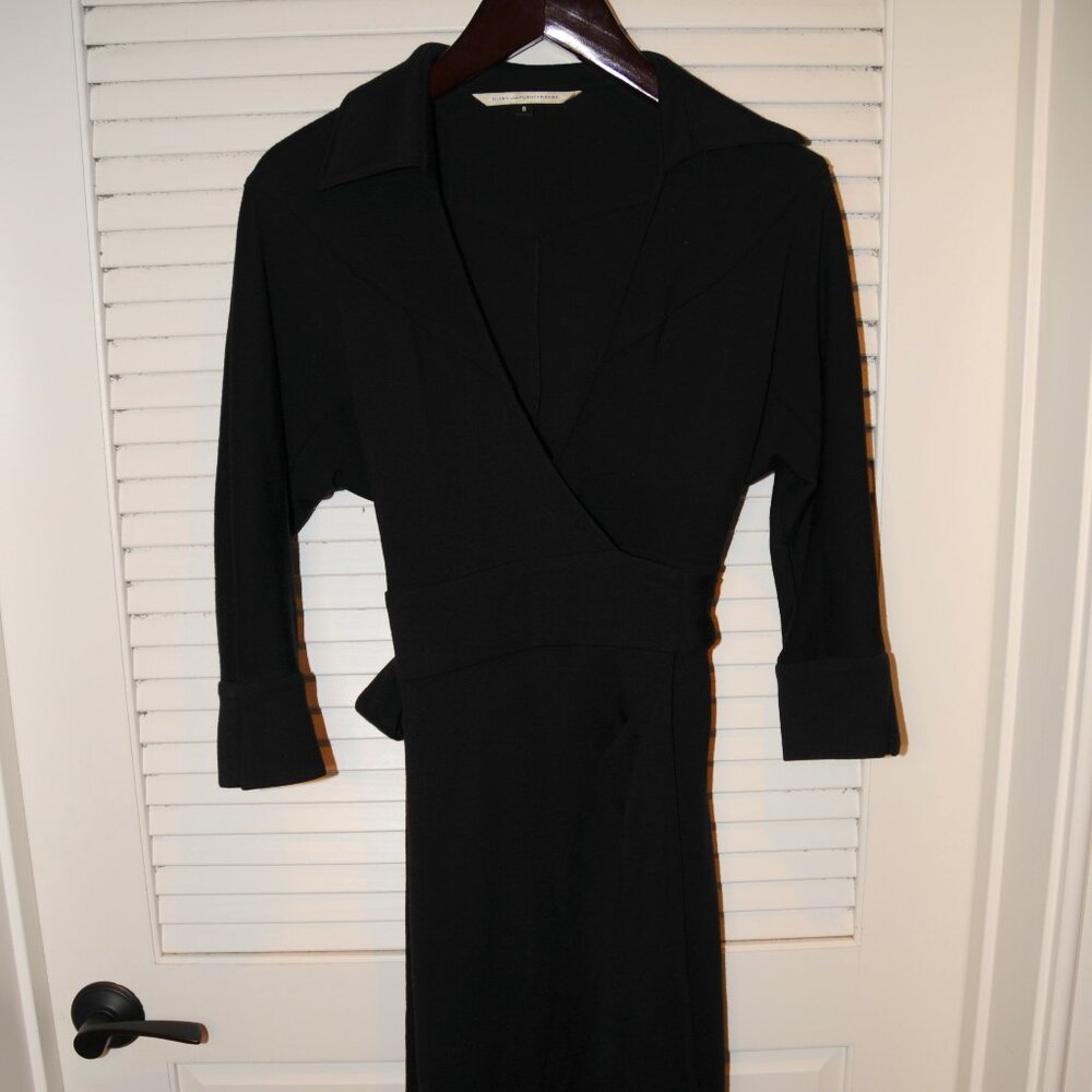 Diane von Furstenberg Jeanne Wrap Dress, Wool/Black